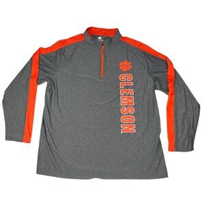 Colosseum Clemson University Gray Orange Logo 1/4 Zip Pullover Men XXL